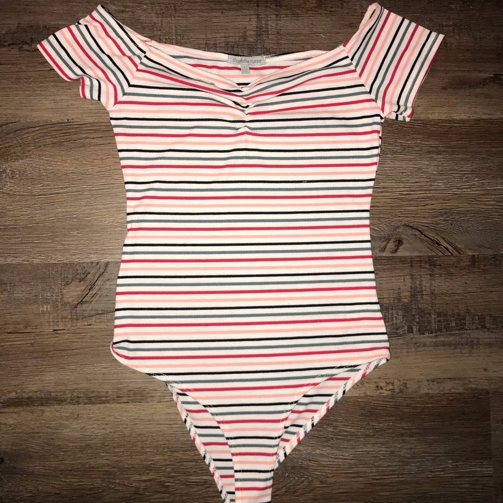 Charolette Russe striped body suit